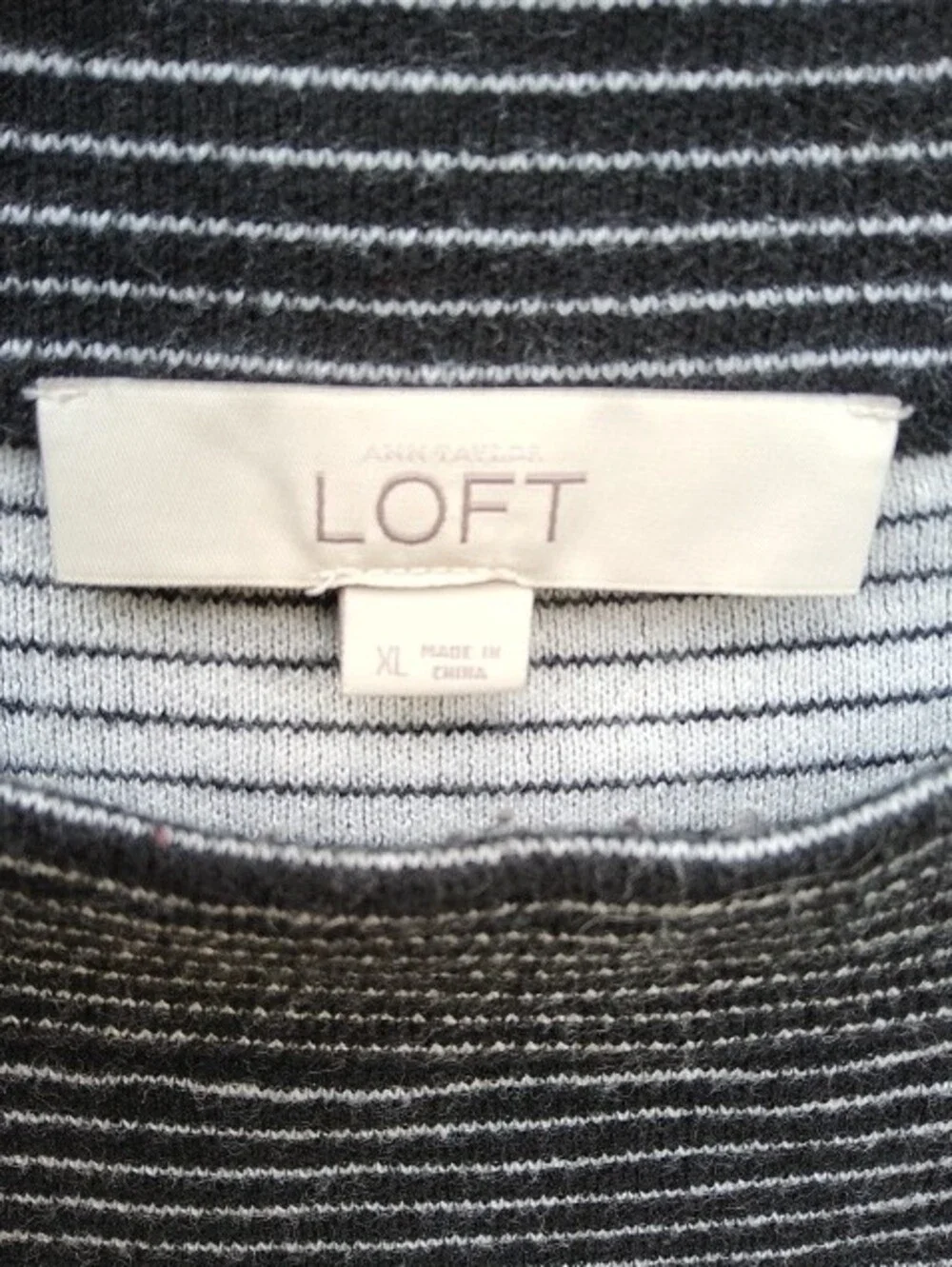 LOFT Black and White Striped Sweater Size XL - Picture 2 of 9